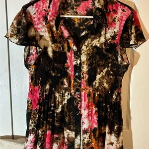 Sere Nade New York Multicolor Pleated Babydoll Blouse